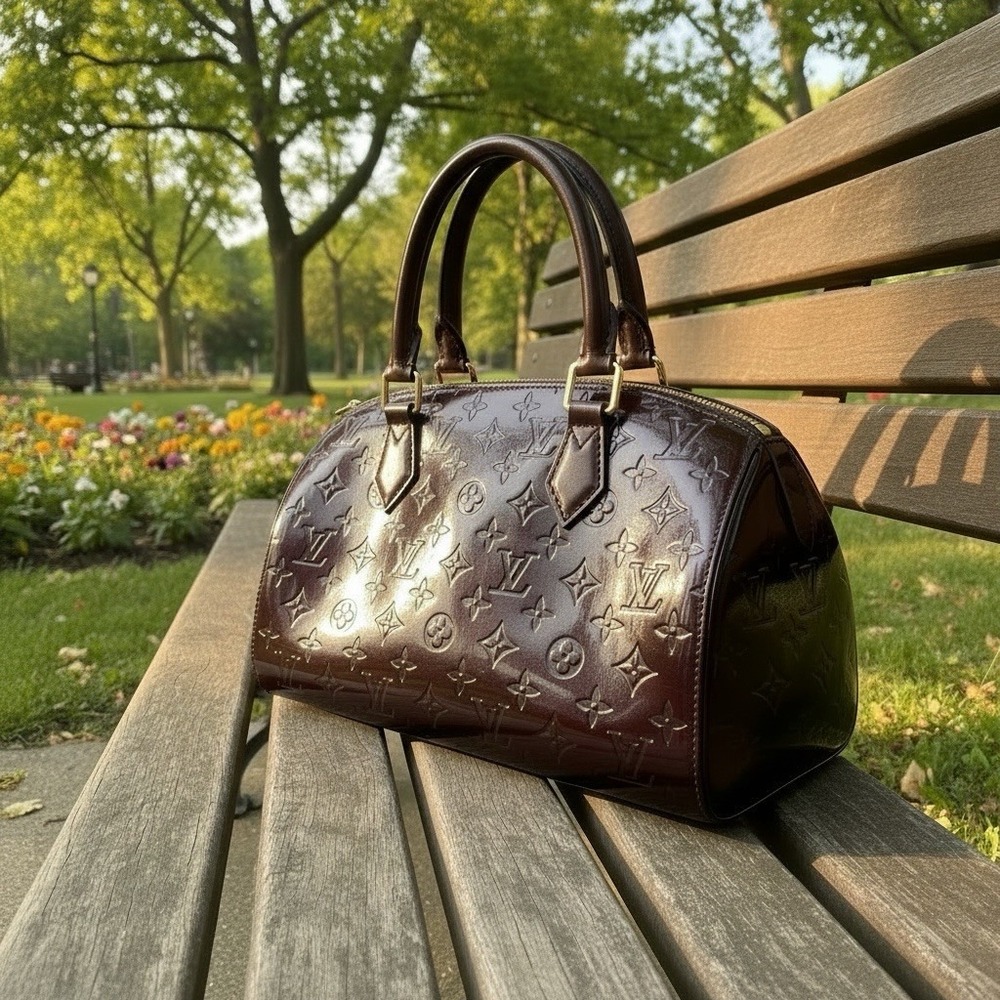 Louis Vuitton Monogram Vernis Bedford Rare Amarant Color Patent Leather Bag - Picture 3 of 11